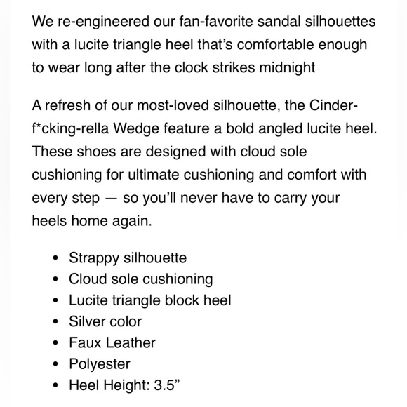 GOOD AMERICAN NWOB CINDER F*ING RELLA CLEAR STRAPPY WEDGE - Picture 11 of 11